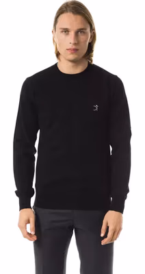 Black Merino Wool Men's Sweater