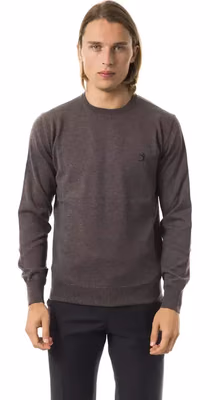 Gray Merino Wool Men Sweater