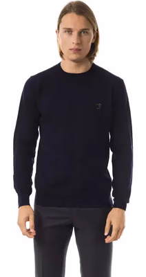 Blue Merino Wool Men Sweater
