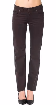 Brown Cotton Women's Pants