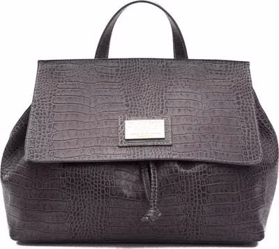 Gray Leather Women Shoulder Bag