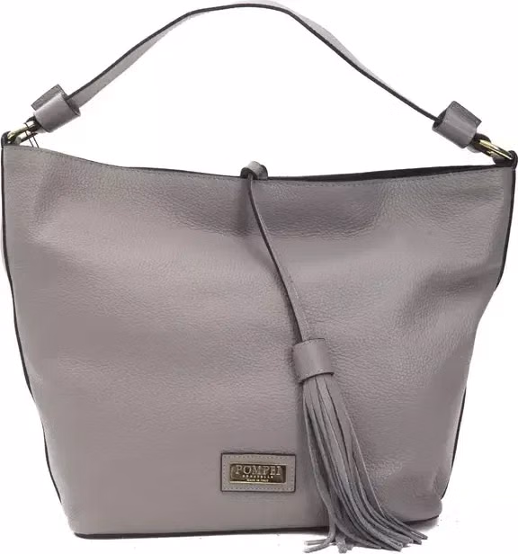 Pompei Donatella Gray Leather Women Shoulder Bag