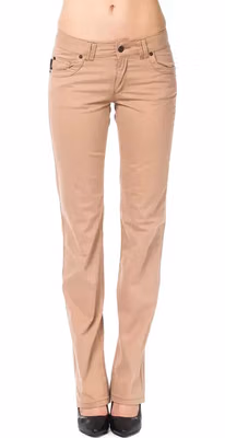 Beige Cotton Women's Jean