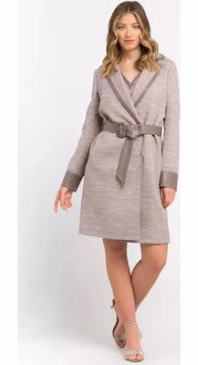 Beige Cotton Women Coat