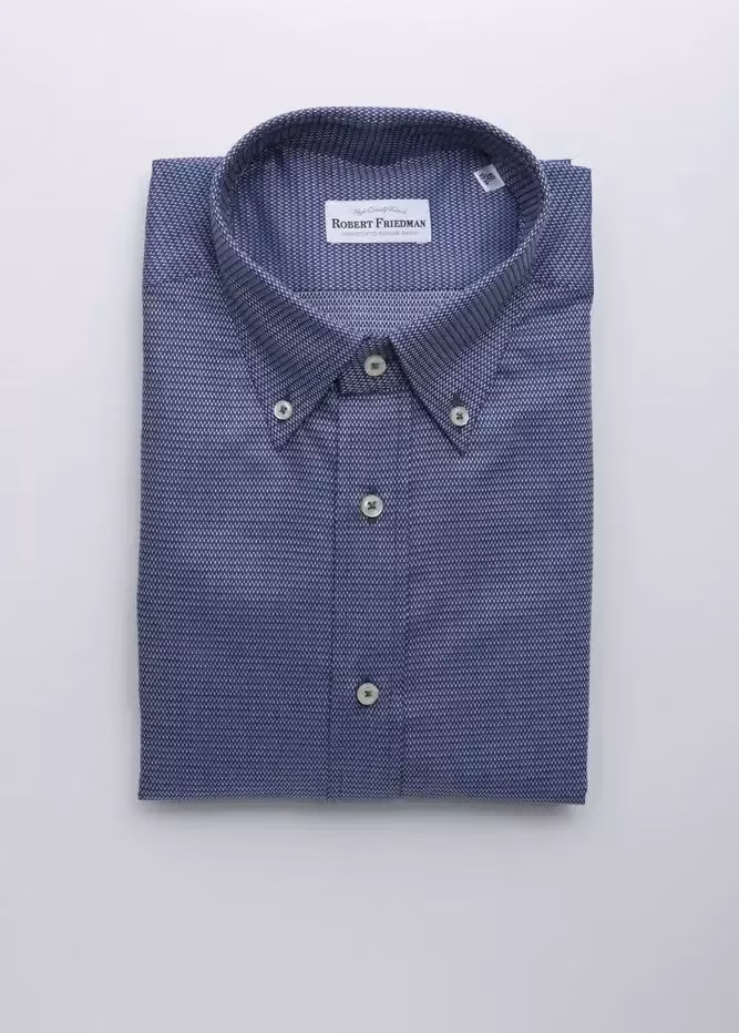 Robert Friedman Blue Cotton Men's Shirt
