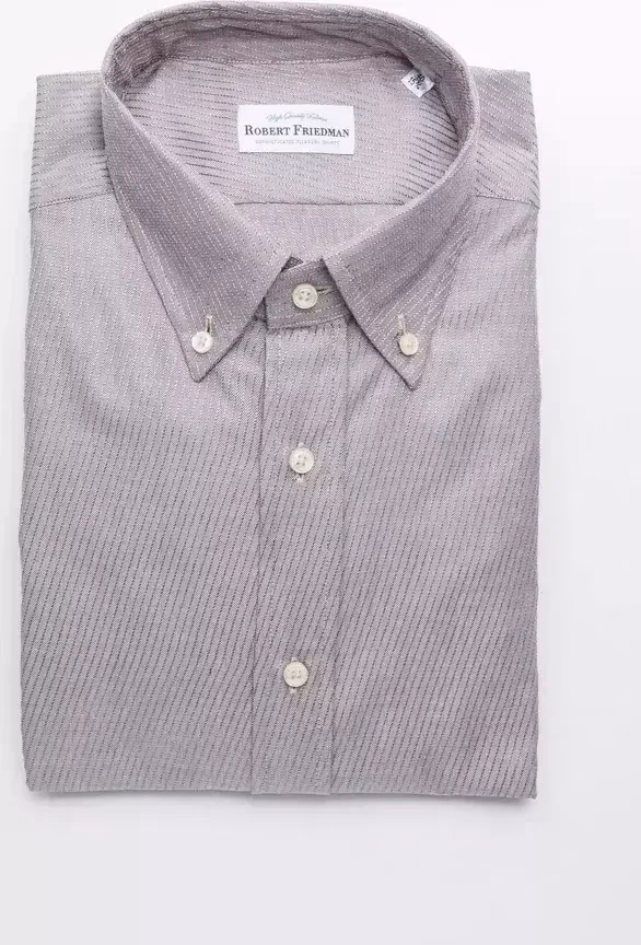 Robert Friedman Beige Cotton Men Shirt