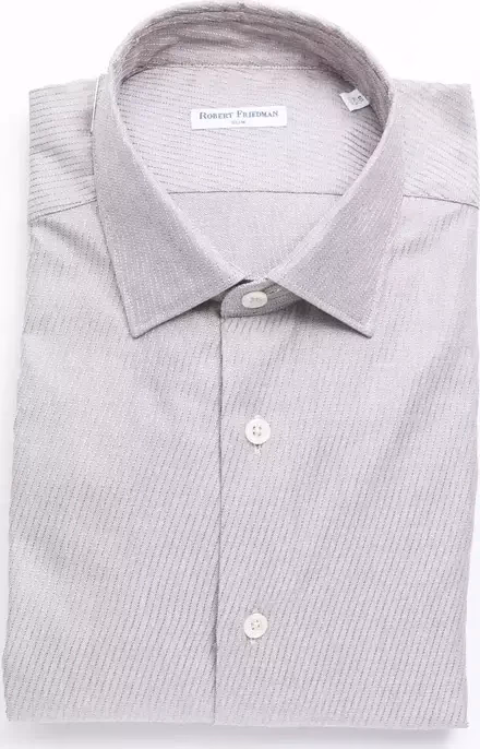 Robert Friedman Beige Cotton Men Shirt