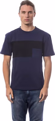 Blue Cotton Men T-Shirt