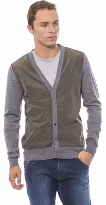 Gray Wool Men's Cardigan