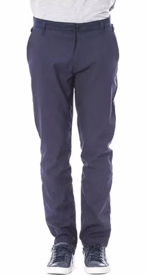 Blue Polyester Men Pant