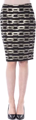 Black Viscose Women Skirt