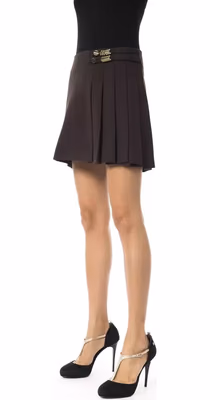 Brown Polyester Women Skirt