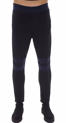 Black Viscose Men Pants