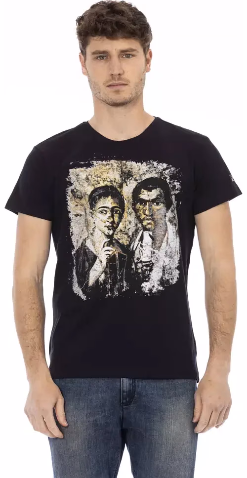 Trussardi Action Black Cotton Men T-Shirt