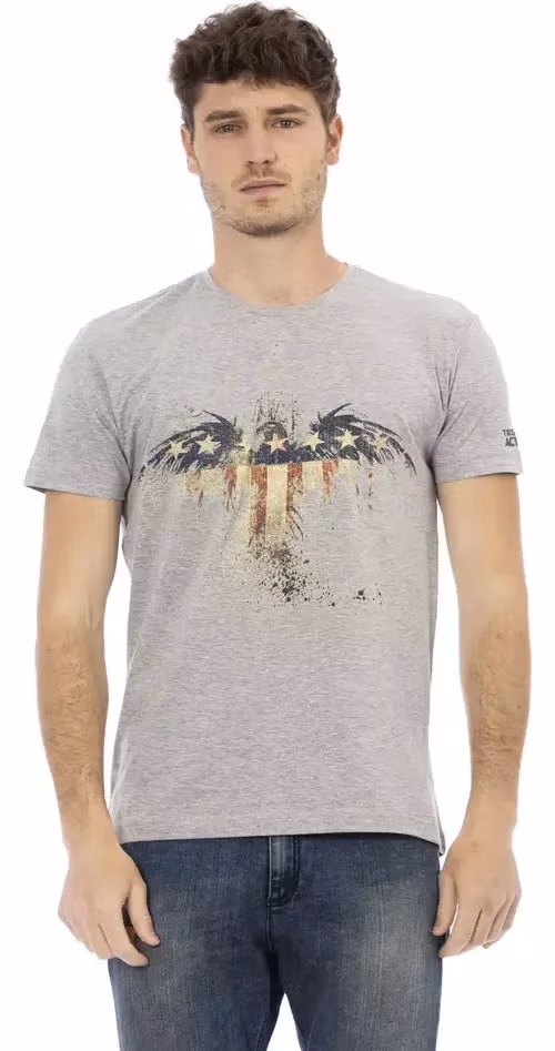 Trussardi Action Gray Cotton Men T-Shirt