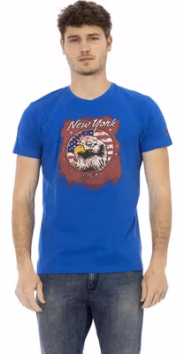 Blue Cotton Men's T-Shirt