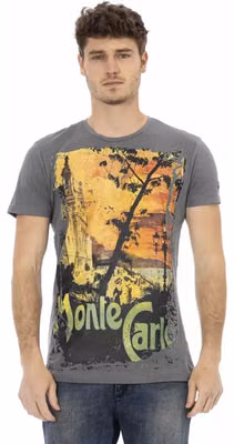 Gray Cotton Men T-Shirt