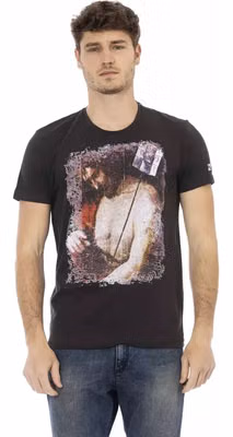 Black Cotton Men T-Shirt