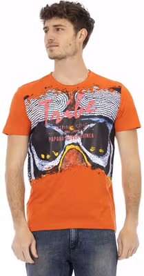 Orange Cotton Men T-Shirt