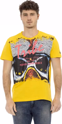 Yellow Cotton Men T-Shirt
