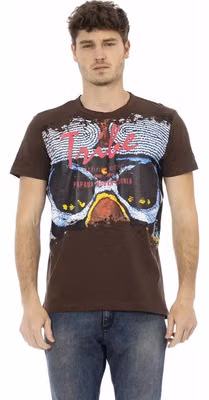 Brown Cotton Men T-Shirt