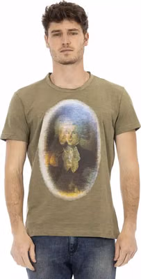 Green Cotton Men T-Shirt