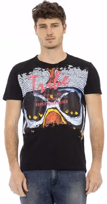Black Cotton Men T-Shirt
