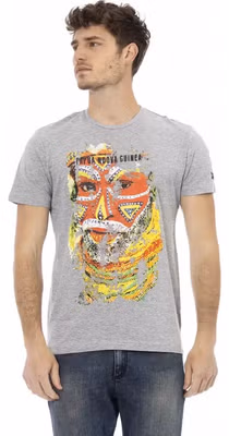 Gray Cotton Men T-Shirt