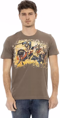 Brown Cotton Men T-Shirt