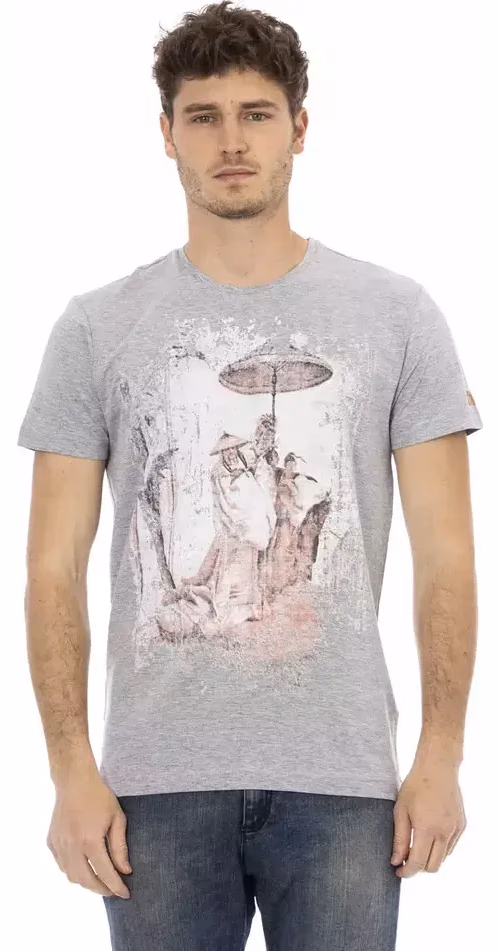 Trussardi Action Gray Cotton Men T-Shirt