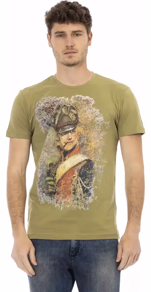 Trussardi Action Green Cotton Men T-Shirt