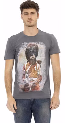 Gray Cotton Men T-Shirt