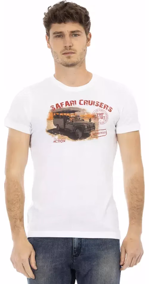 Trussardi Action White Cotton Men T-Shirt