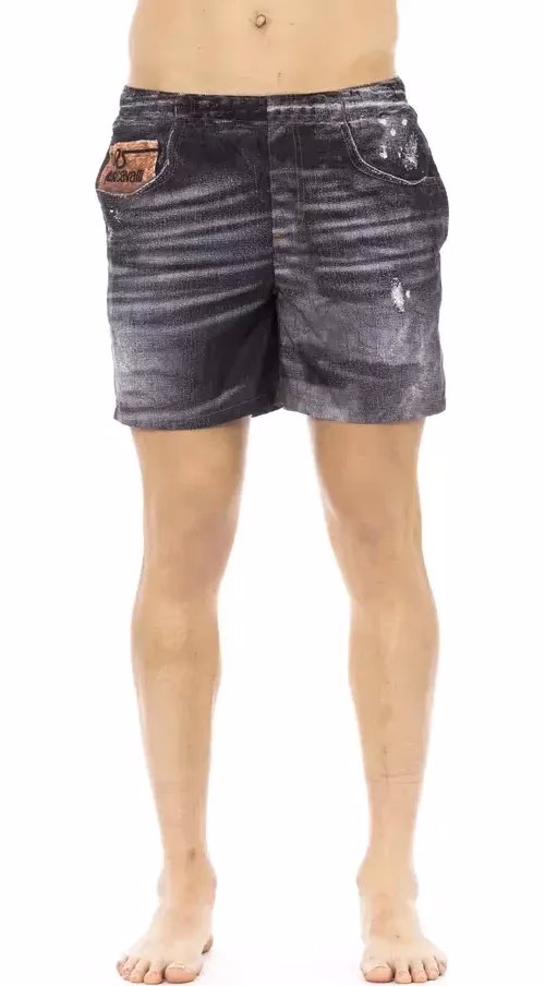 Just Cavalli Black Polyester Men's Swim Short