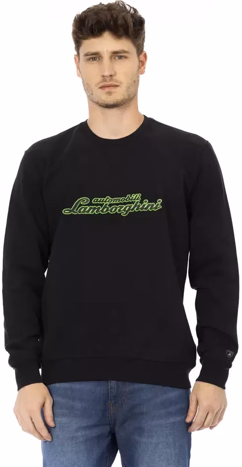 Automobili Lamborghini Black Cotton Men's Sweater