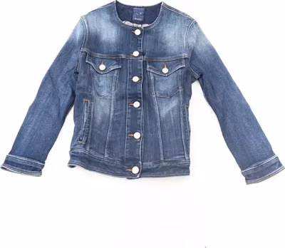 Blue Cotton Women Jacket