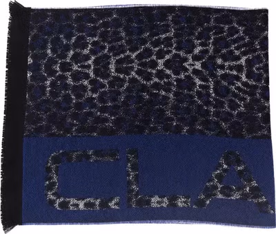 Blue Wool Men Scarf
