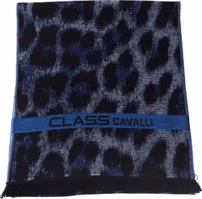 Blue Wool Men Scarf