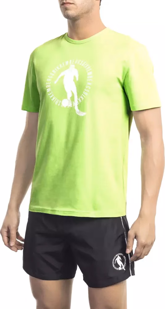 Bikkembergs Green Cotton Men T-Shirt