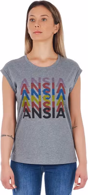 Gray Cotton Women T-Shirt
