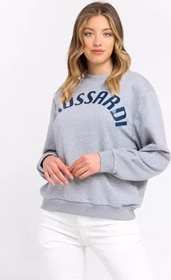 Gray Cotton Women Sweatshirt
