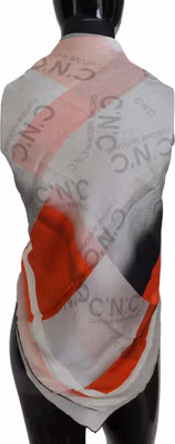 Gray Red Shawl Foulard Wrap Scarf