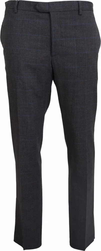 BENCIVENGA Gray Checkered Wool Dress Formal Pants
