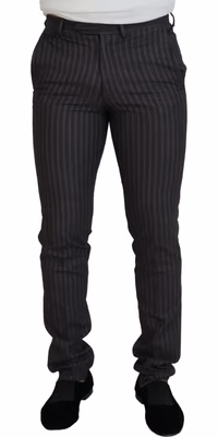 Brown Stripes Slim Fit Men Pants