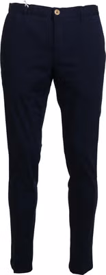 Dark Blue Cotton Skinny Men Pants