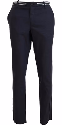 Black Polyester Tapered Dress Pants