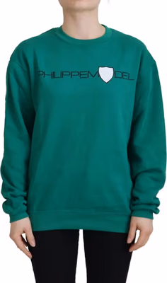 Green Printed Long Sleeves Pullover Sweater