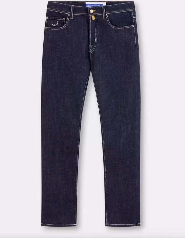 Jacob Cohen Blue Cotton Men Jeans with Straight Leg Cut