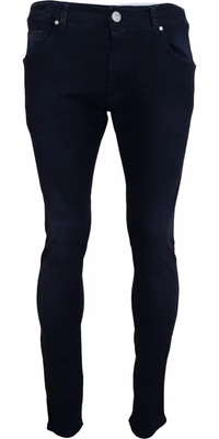 Blue Cotton Tapered Slim Fit Men Casual Denim Jeans