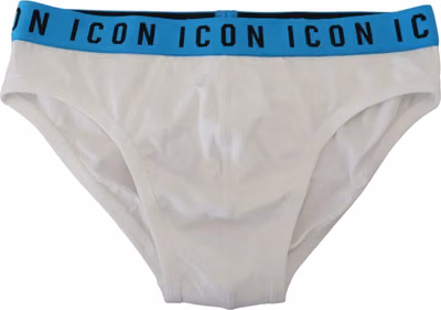 White Icon Logo Cotton Stretch Men Brief Underwear